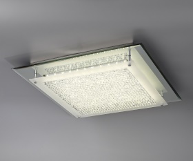 D0077  Gina Crystal 24W LED Square Flush Ceiling Light Polished Chrome; Mirror